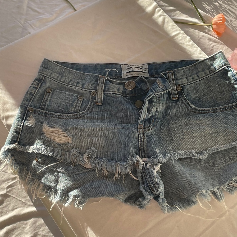 One Teaspoon “Bonitas” Denim Mini Shorts